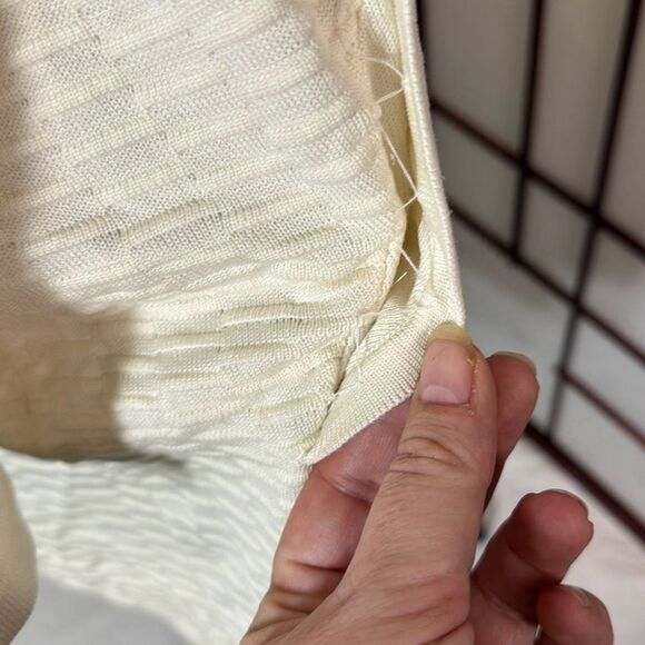 Eileen Fisher ivory silk and organic cotton simple cardigan large - Picture 3 of 8